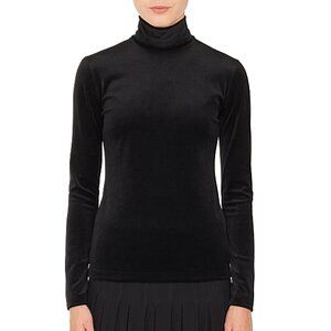 Akris Punto Velvet Long Sleeve Turtleneck Top, Size 4